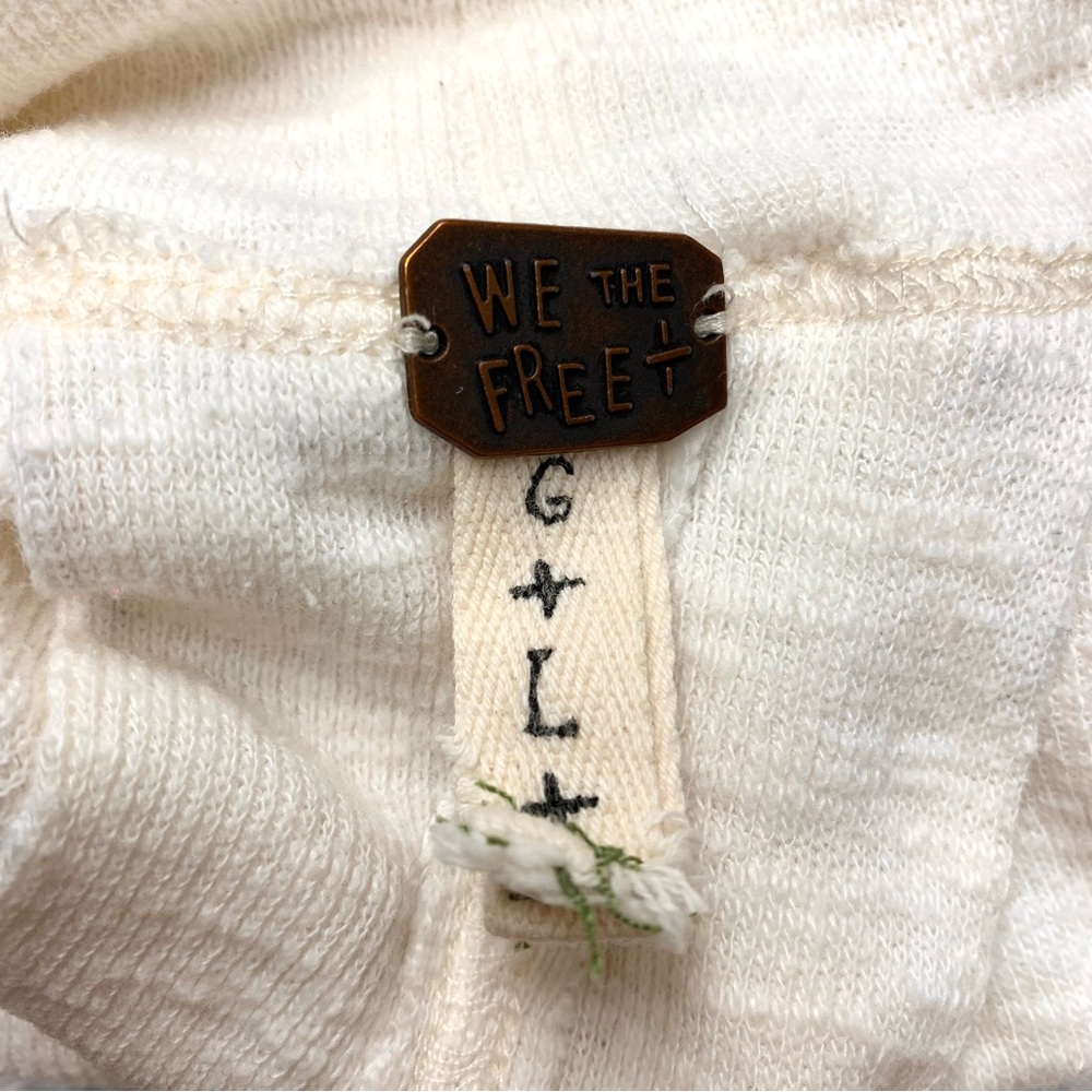 Free People Tara Split Back Turtleneck Top Size Large Ivory Slub Knit‎ - Picture 13 of 14